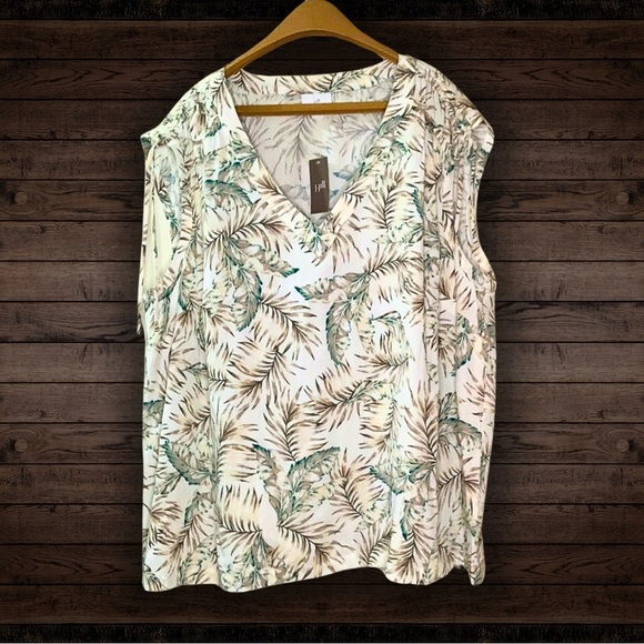 J. Jill Tops - 🌴J Jill - NWT Tank Top with Tropical Pattern - Size 3x